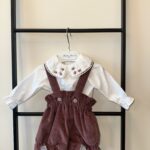 Martin Aranda Babyset Cardiff Blouse & Romper Bordeaux – Stijlvolle Babykleding Set