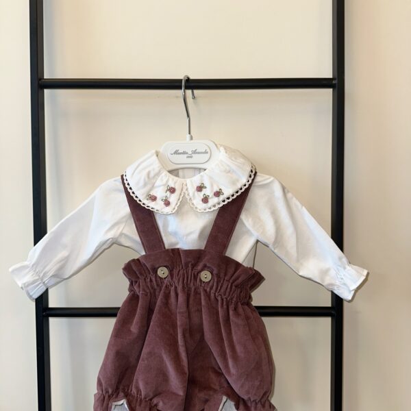 Martin Aranda Babyset Cardiff Blouse & Romper Bordeaux – Stijlvolle Babykleding Set