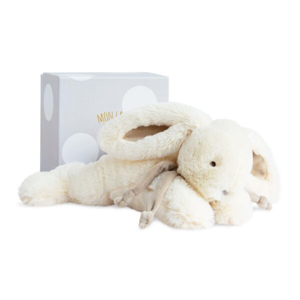 Doudou et Compagnie Knuffelkonijn Bonbon Taupe 20 cm – Zachte Knuffel voor Baby's