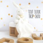 Doudou et Compagnie Konijn Knuffeldoekje Ecru 10 cm - Afbeelding 2