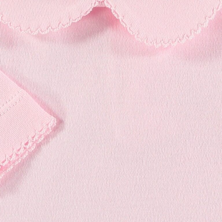 Babidu lange mouw romper met kraag roze – 100% katoen – comfortabele basic.