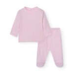 Babidu newborn set roze – longsleeve shirt met voetlegging – 100% katoen – maat Newborn