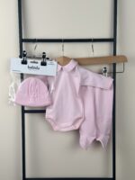 Babidu - Lange mouw romper met kraag roze - Afbeelding 2