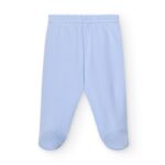 Babidu voetlegging lichtblauw – zachte babybroek met voetjes – 100% katoen – comfortabele basic.
