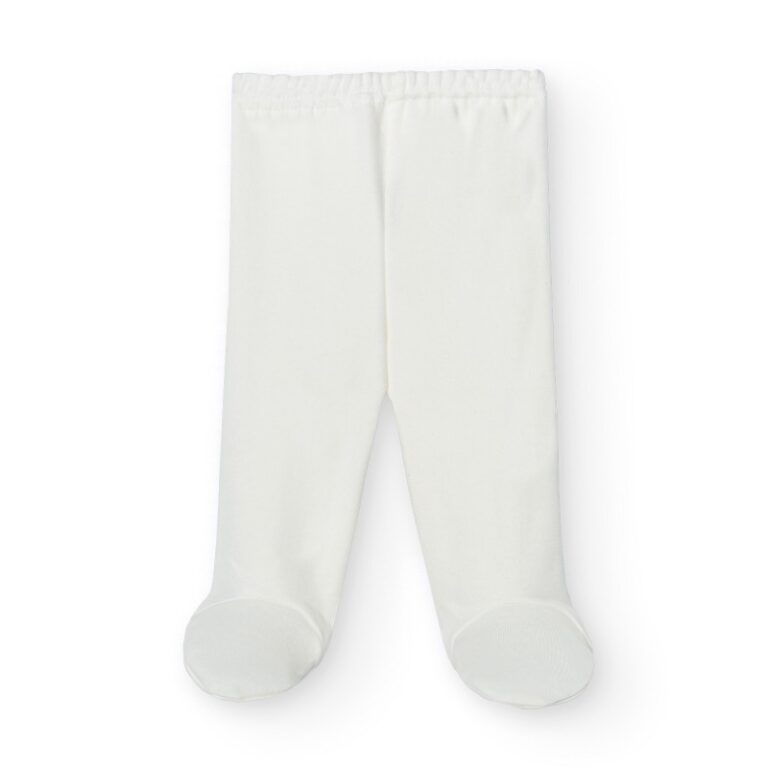 Babidu voetlegging beige – zachte babybroek met voetjes – 100% katoen – comfortabele basic.