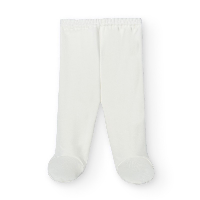 Babidu voetlegging beige – zachte babybroek met voetjes – 100% katoen – comfortabele basic.