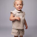 Gymp - Polo Ido Beige Badstof met Ruffel Mouwtjes - Afbeelding 2