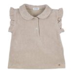 Gymp - Polo Ido Beige Badstof met Ruffel Mouwtjes