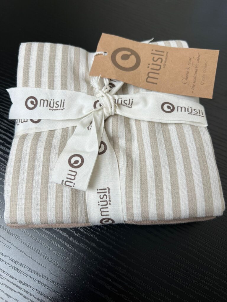 Müsli - Hydrofiele doeken 3-pack Blauw/ Beige