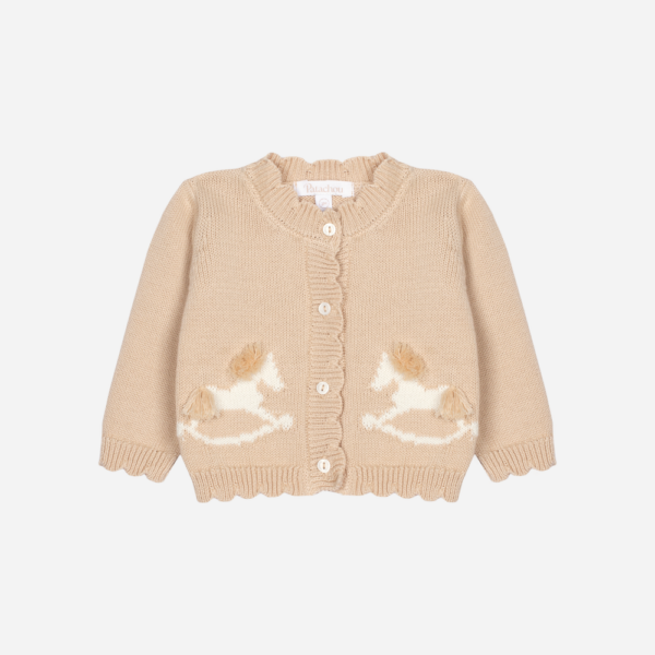 Patachou - Gebreid Vest Beige Paardjes