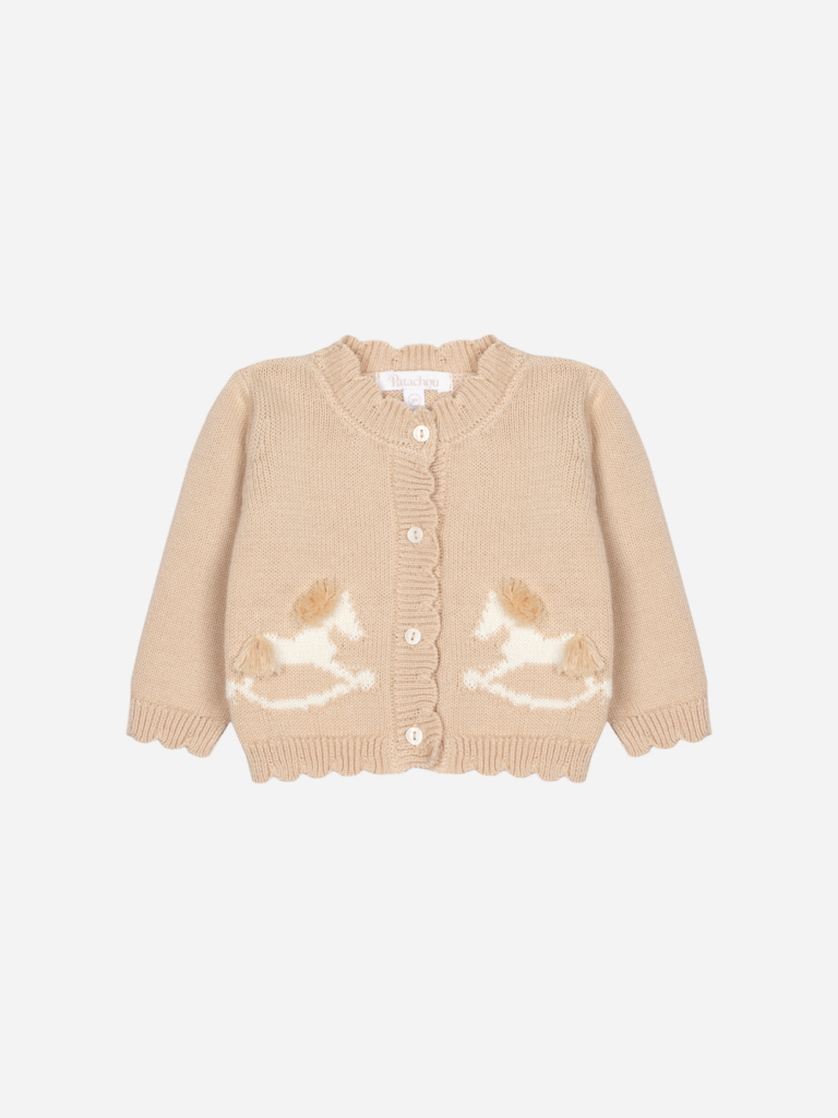 Patachou - Gebreid Vest Beige Paardjes