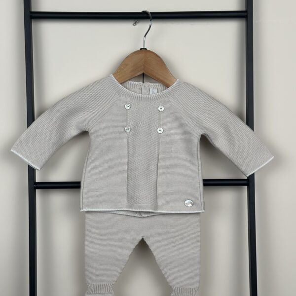 Martin Aranda - Gebreide set Beige met Knoopjes