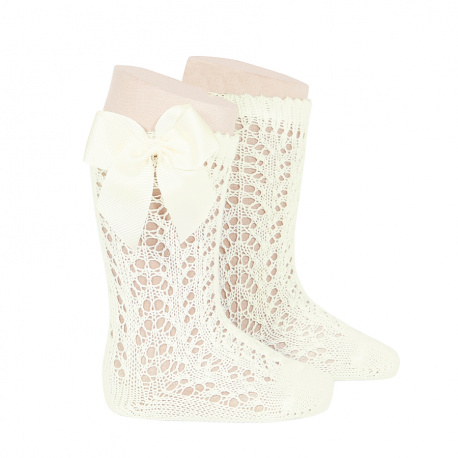 Cóndor - Kniekous met Openwerkje en Strik Beige