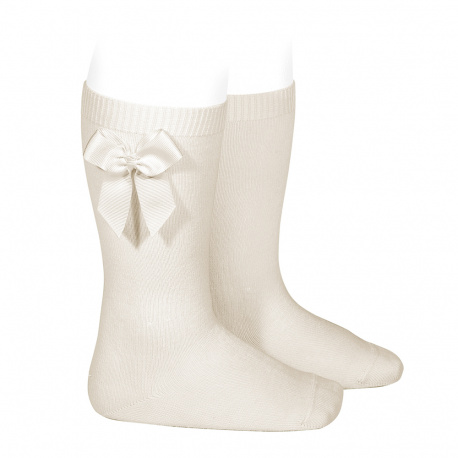 Cóndor - Kniehoge Sokken met Zijstrik Beige