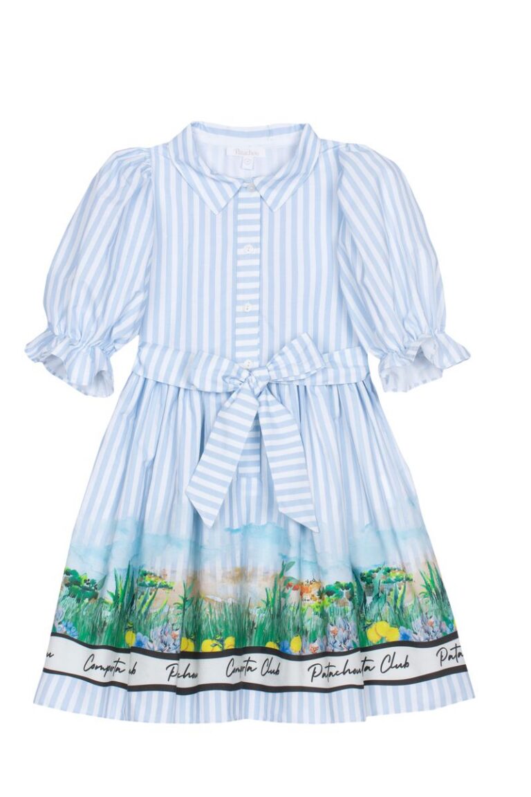 Patachou - Gestreepte Jurk Blauw