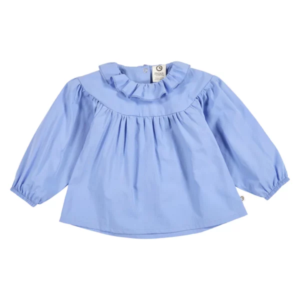 Müsli- Blouse met Kraag Blauw