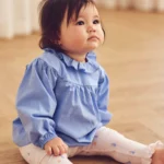 Müsli- Blouse met Kraag Blauw - Afbeelding 2