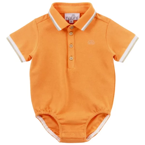 Natini - Polo Romper Oranje