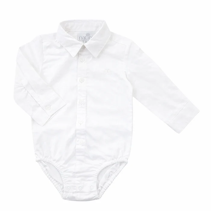 Natini - Overhemd Romper Wit
