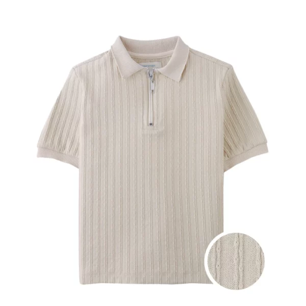 Gingersnaps - Polo met Grove Rib Beige