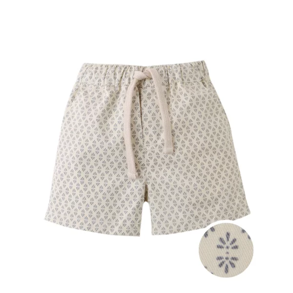 Gingersnaps - Korte Broek Beige met Blauw Motief