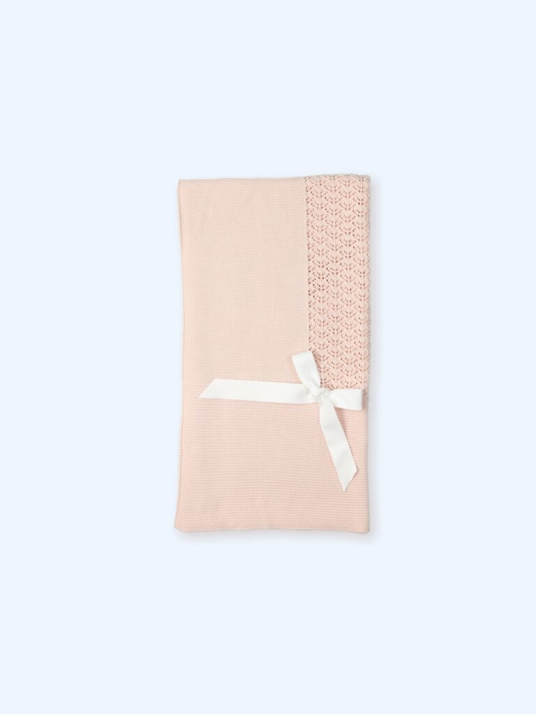 Mac Ilusion - Gebreide Deken Roze met Strik