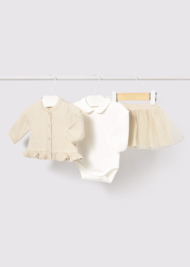 Mayoral - 3-delige set Vest, Romper en Tulle Rok